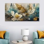 DEKORSTATION Elegant Artwork Ethereal Blossoms White Floral Floating Frame Canvas Wall Painting | Modern Art Flower Canvas Paintings for Living Room Big Size Painting | Size: 24x36 Inch