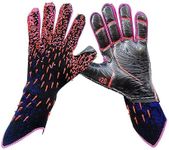 UOTO Kids Football Goalie Gloves, Anti-Slip Abrasion-Resistant Soccer Goalkeeper Gloves, Full Finger Hand Protection Children Football Gloves (Red, Size 6)