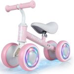 LOL-FUN Baby Balance Bike 1 Year Old, Colorful Lighting Baby First Bike for One Year Old Boys Girls, Ride On Toy for Toddlers 12-36 Months with 4 LED Wheels & Adjustable Seat