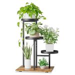 iDavosic.ly 3 Tier Plant Stand Indoor, Corner Tiered Plant Stands for Multiple Plants Outdoor, Metal Tall Plant Display Holder Shelf Flower Rack for Patio Porch Garden Balcony Bedroom, Black