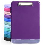 DMFLY Clipboard with Storage, Heavy Duty Clip Boards with Pen Holder, A4 Plastic Clipboards with Compartment, Holds 6+ Pencils and 200+ Sheets, Strong Clipboards with Low Profile Clip, Great for Work