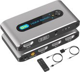 【4K 120Hz】 HDMI Switch 3 in 1 Out Selector for 3 Input Devices with 8K 60Hz HDMI 2.1 Switching and 48Gbps Bandwidth - Includes Controller - Compatible with PS5, PS4, Nintendo Switch, and More