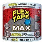 Flex Tape MAX - Rubberized Waterproof Tape; Instantly Stops Leaks; Thick Rubberized Backing; Strong Adhesive; Great for Home, Plumbing, Outdoor, DIY, Auto Repair; Clear, 4 in x 25 ft (10.2 cm x 7.6 m)