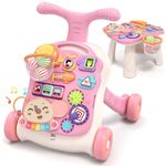 QDRAGON 3 in 1 Baby Walker, Sit to Stand Walker for Baby Girls/Boys, Baby Push Walker, Baby Entertainment Table, Kids Early Educational Activity Center Toys Gifts for Toddlers Infants
