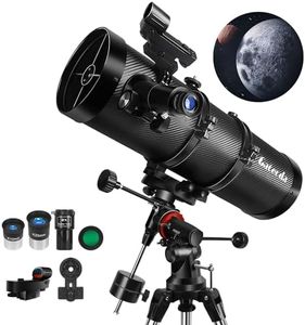 Telescope 150EQ Reflector Telescope for Adults Astronomy, Professional Manual German Equatorial Telescopes for Beginners & Kids with Eyepiece Set, Stainless Tripod, Moon Filter and Phone Adapter