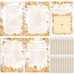 Zhanmai 145Pcs Fall Pumpkin Baby Shower Games 5 Set Game Activity Cards with 20 Pencils for Boy Girl, Bingo, Description and Wishes, Guess Who, Baby Price, Word Scramble Game Pumpkin Baby Shower Decor