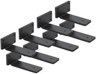 8 Pack Shelf Brackets 5 Inch Floating Shelf Bracket 1/5 inch Thick Heavy Duty Hidden Shelf Brackets Iron Metal Brackets for Shelf Support with Screw Included