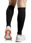 aZengear Calf Support Compression Sleeves for Men & Women, Shin Splints Brace, Leg Sleeves for Torn Muscle Cramps Torn Muscle Cramps (L/XL (Calf 14-16in / 35-40cm), Black (No Logo))