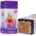 Disney Colouring Pencils for Kids, 72 Pencils Colouring Box Assorted Colours Art Supplies - Kids Gifts (Purple Princess)