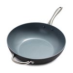 GreenPan Lima 12.5" Hard Anodized Open Wok with Helper Handle Coated with Thermolon -CW0004251