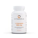 Vita World L-Carnosine 500mg 100 Vegetarian Capsules Made in Germany