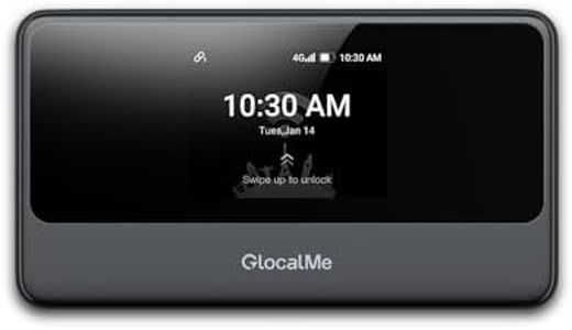 GlocalMe MeowGo Portable WiFi Hotspot 4G, Cat 13 High-Speed Mobile WiFi Router, Up to 390 Mbps, SIM-Free with No Contract, MiFi Covers Over 200 Countries, Up to 10 devices, 15-Hour Use Travel Router