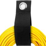 Dafape Storage Straps Hook and Loop Heavy Duty Extension Cord Holder Organizer Cable Straps for Men Workshop and Garage Hoses Rope Boat Home Reusable Management Fastening (Black)