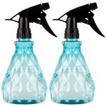 Vwoqiy 2 Pcs Empty Spray Bottles, 500ml Water Spray Bottles with Adjustable Spray Head, Refillable Trigger Sprayer Bottles, Atomizer Plant Mister Sprayer Bottles for Plants (Blue)