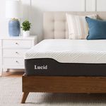 LUCID 12 Inch Full Hybrid Mattress - Bamboo Charcoal and Aloe Vera Infused Memory Foam - Motion Isolating Springs - CertiPUR-US Certified (LU12FF38BH)