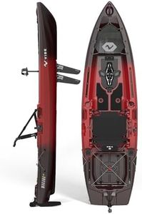 Makana 100 Fishing Kayak - 10 Ft, Customizable, Lightweight with Ample Storage | Includes Vibe Hero Seat 2.0, X-Drive Pedal Kit and Rudder (Tsunami Red)
