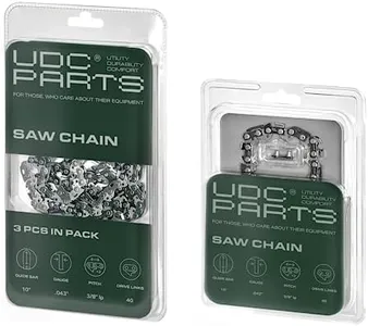 UDC Parts 10 Inch Chainsaw Chain - 4 Pack (3+1), 3/8" Pitch, 043 Gauge, 40 DL, Replace R40, For Ryobi Cordless Pole Saw 18v chainsaw TP26, TP30, P540 - P547, CS1800 S20500, Makita Craftsman and More