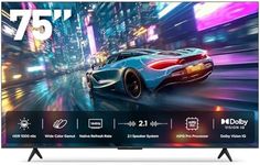 iFFALCON 75-Inch Class U85 Series QD-Mini LED 4K UHD Google Smart TV - QLED, HDR 1000 nits, 7000:1 Contrast, 144Hz Game Mode Pro, 288Hz DLG, Dolby Vision IQ, Dolby Atmos, Slim Unibody (75U85, 2025)