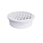 MroMax 2Pcs PVC Snap-in Floor Drain 110mm Drain Cover Bathroom Sink and Tub Drain Strainers for Home or Industrial Use White