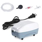 HITOP Single Outlet Aquarium Air Pump, Whisper Adjustable Fish Tank Aerator, Quiet Oxygen Pump with Accessories for 5 to 40 Gallon