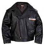 Harley-Davidson Baby Boys' Upwing Eagle Biker Pleather Jacket Black 0366074