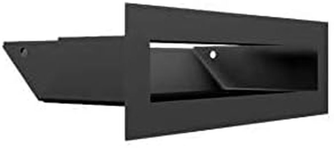 Rejilla de ventilación KRATKI Air | Rejilla de Aire Caliente 6 x 20 cm | Negro | Rejilla de Escape para ventilación de chimeneas | Entrada de Aire en un ángulo de 45 Grados