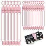 Nearockle Silicone Cable Ties Cord Organizer for Cable Management, 16PCS 4.5" and 7.1" Reusable Cable Organizer Electronic Accessories for Home, Office, Kitchen, School, Travel (Pink)