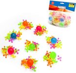Kicko Plastic Jacks Set Jacks Game - Assorted Neon Colors - Pack of 16-10 Jacks and 1 Ball Per Pack, Jacks and Balls are 1 Inch, Classic Game Set - for Kids, Party Favors, Fun, Toy,