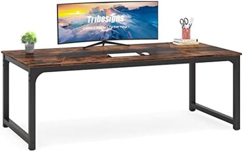 Tribesigns Modern Computer Desk, 78.7 x 39.4 inch X Large Executive Office Desk Computer Table Study Writing Desk Workstation for Home Office,Rustic/Black