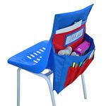 School Classroom Chair Pocket Organizer Seat Companion with Name Tag Slot Kids Must-Have School Supply Chair Hanging Storage Bag for Classroom Daycare Home