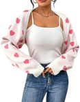 Durio Pink Bolero Shrug Heart Sweat