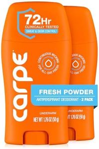 Carpe Deodorant and Antiperspirant for Women and Men, Clinical strength with Fresh Powder scent, Combat excessive sweating, Great for hyperhidrosis (Pack of 2)