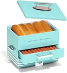 Nostalgia Extra Large Diner-Style Steamer, 20 Hot Dogs and 6 Bun Capacity, Perfect for Breakfast Sausages, Brats, Vegetables, Fish, Aqua