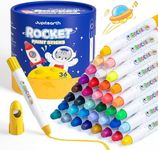 JUPITEARTH 36 Colors Tempera Paint Sticks, Washable Rocket Paint Sticks for Kids, Non-Toxic and Quick Drying
