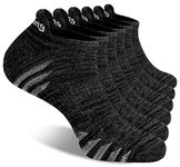 VVFXX Men's Athletic Socks 6 Pairs Low Cut Wicking Mens Socks Sport Running Socks Cushion Men’s Socks Cotton Socks Black Running Socks Mens Black Socks Men's Ankle Socks for Men Bas Homme（Black,XL）