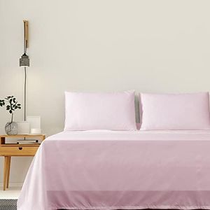 LINENOVA 3 Piece King Single Bed Sheet Set- 1200TC Ultra-Soft Microfibre Bed Sheets - Fitted Sheet & Flat Sheet & Pillowcases- Wrinkle, Fade, Stain Resistant - Deep Pocket (Light Pink, King Single)