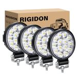 RIGIDON 4PCS 42W Mini LED Fog Light,4Inch Spot LED Work Light Pod Lights Driving Off-Road LED Light Bar for Truck Marine Boat Pickup ATV UTV 4X4WD Forklift SUV Motorcycle