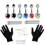 34pcs Body Piercing Kit, SOTICA 12G 14G 16G 18G 20G Stainless Steel Piercing Needle Kit Professional Surgical Piercing Kit Tool with Piercing Clamps Jewelry for Belly Tongue Lip Nose Piercing Supply