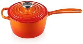 Le Creuset Signature Enamelled Cast Iron Saucepan With Anti Drip Pouring Lip and Vented Lid, For All Hob Types, 16 cm, 1.2 Litres, Volcanic, 21181160902430