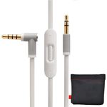 Replacement Cable/Wire For Beats Audio Cable+Inline Remote/Microphone for Beats by Dr. Dre Headphone SoloHD/Studio/Pro/Detox/Wireless-Compatible to Apple iPhone And Samsung Galaxy Note (white)