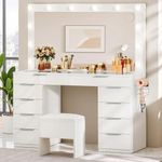 DWVO 46'' Glass Top Makeup Vanity w