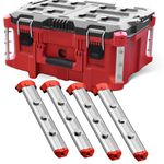 Alpha Rails - Alpha Engineered Threaded Rails Compatible with Milwaukee Packout Large Tool Box (7.7" (195mm) - Silver)