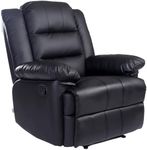 More4Homes - LOXLEY Manual Recliner Armchair - Sofa Chair for Living Room & Bedroom - Latch Recliner Mechanism - Bonded Leather, Black