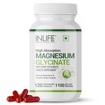 INLIFE Magnesium Glycinate Supplement 1100mg (Elemental Magnesium 242mg) with Zinc 10mg (as Zinc Picolinate) Per Serving - 120 Capsules (Pack of 1, 120)