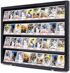 Sports Card Display Case - Baseball and Trading Card Display Case for Collectibles - Graded Card Case - 92% Clear View - Antifade UV Protection - Gold Locks - Fits 36 Pokemon Basketball Cards - Black