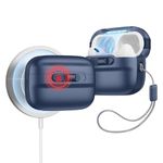 ESR for AirPods Pro 2 Case (2023/2022/2019, 2nd/1st Gen), Compatible with AirPods Pro 2 (USB-C/Lightning Cable), MagSafe Ready, Magnetic Lid Lock, Full Drop Protection Cover with Lanyard, Navy Blue