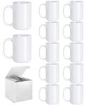 Sublimation Mugs 15 oz Coffee Mugs White Tazas para Sublimacion Sublimation Cups with Box 12 Pack