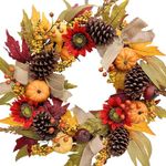 Fall Wreaths for Front Door, Sunflo