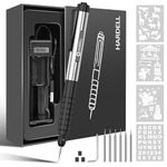 HARDELL Engraving Pen for DIY, Rechargeable Mini Engraver Pen with 6 Rotating Grinding Heads, Cordless Portable Electric Micro Engraver Machine for Jewelry, Glass, Wood, Ceramic, Metal