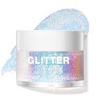 LANGMANNI Holographic Body Glitter Gel for Body, Face, Hair and Lip.Color Changing Glitter Gel Under Light. Vegan & Cruelty Free-1.35 oz (1# Golden Ocean)